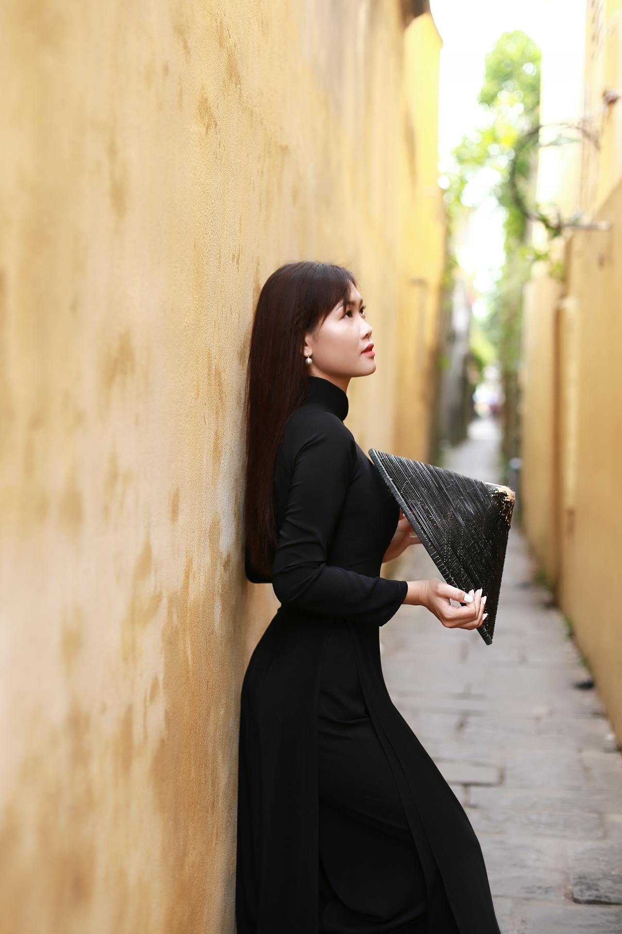 Áo dài lụa đen - Ảnh 2